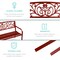 Best Choice Products Outdoor Steel Bench Garden Patio Porch Furniture w/ Floral Design Backrest